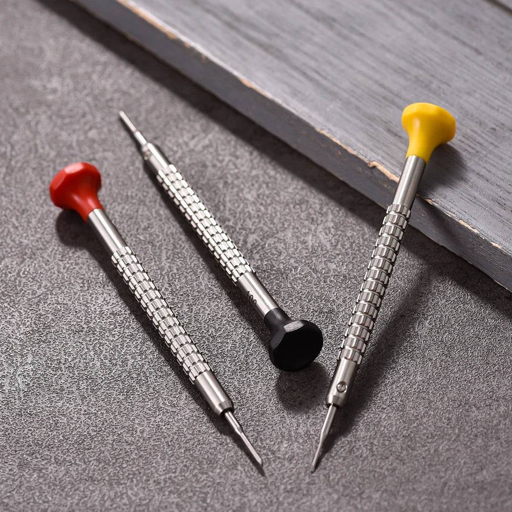 Precision Mini Slotted Watch Screwdriver Set – 0.8–1.6mm Repair Hand Tools