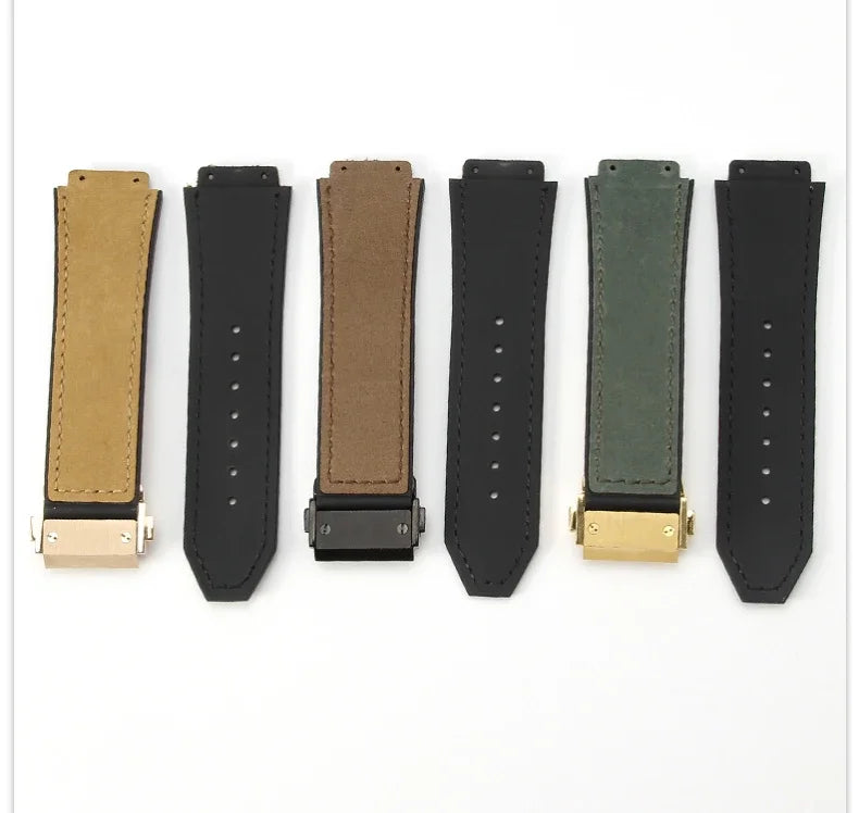 Hublot Yubo Leather & Silicone Hybrid Watch Strap 26×19mm