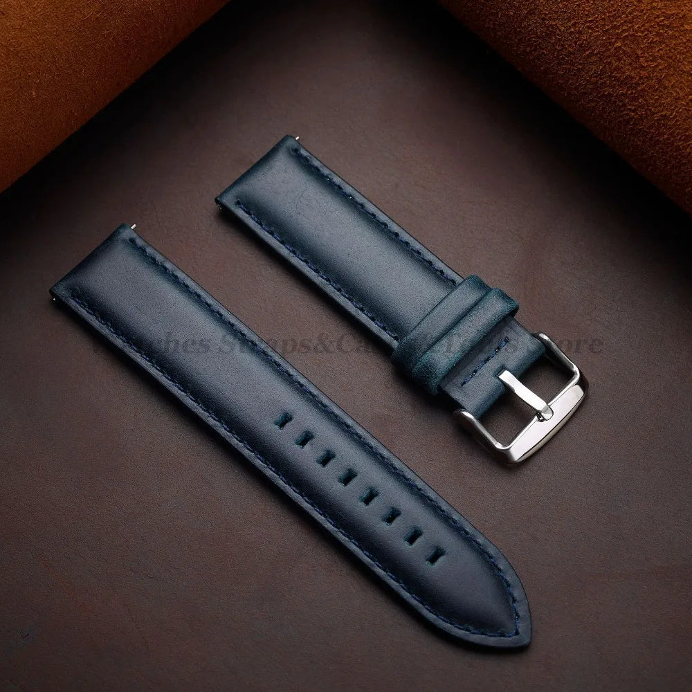 Vintage Cowhide Leather Watch Strap 18–26mm Quick Release – Universal