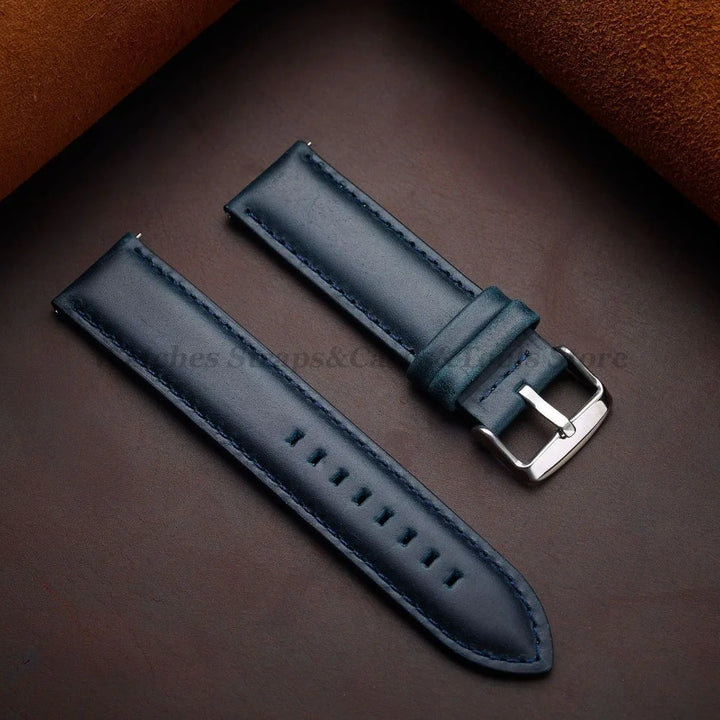 Vintage Cowhide Leather Watch Strap 18–26mm Quick Release – Universal