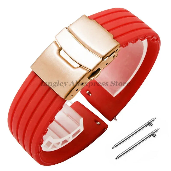 18mm 20mm 22mm 24mm Quick Release Silicone Watchband for Huawei Watch GT4/GT3 46mm for Seiko for Omega for Fossil Rubber Straps
