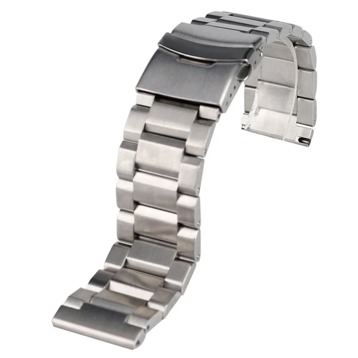 Stainless Steel Metal Watch Strap with Luxury Buckle (18–25mm)