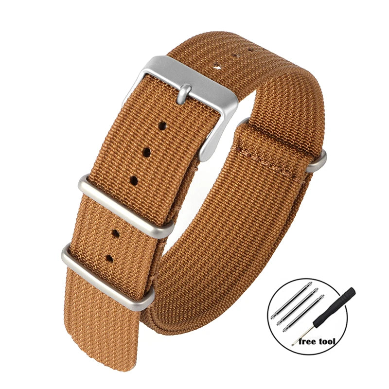 18mm 20mm 22mm High Quality Nylon Strap Military for Rolex Braid Ribbed Sport Bracelet for Samsung Galaxy Watch4/3/5 Watchband