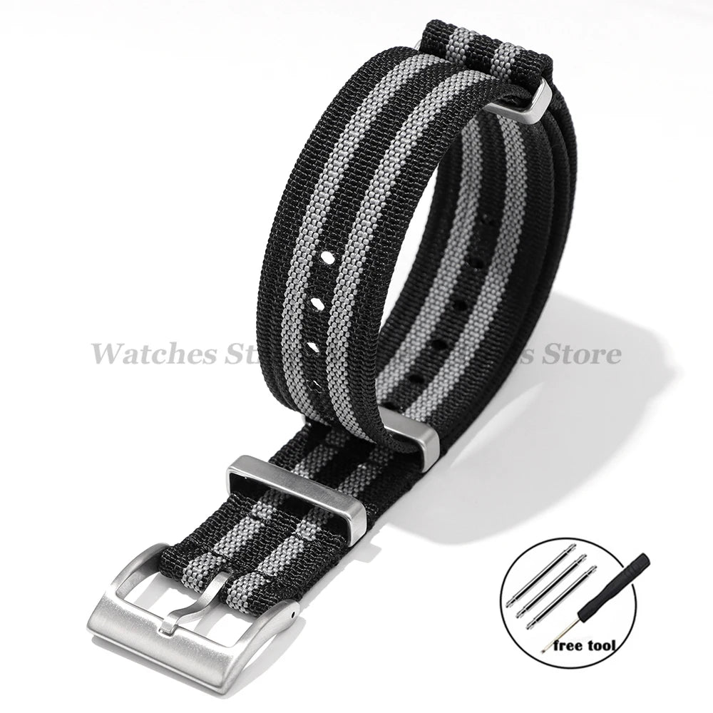 Nylon Ribbed Watch Band 18mm 20mm 22mm for Xiaomi Redmi Watch 3 Lite/Active for Smartwatch Universal Wristband Watch Accessories