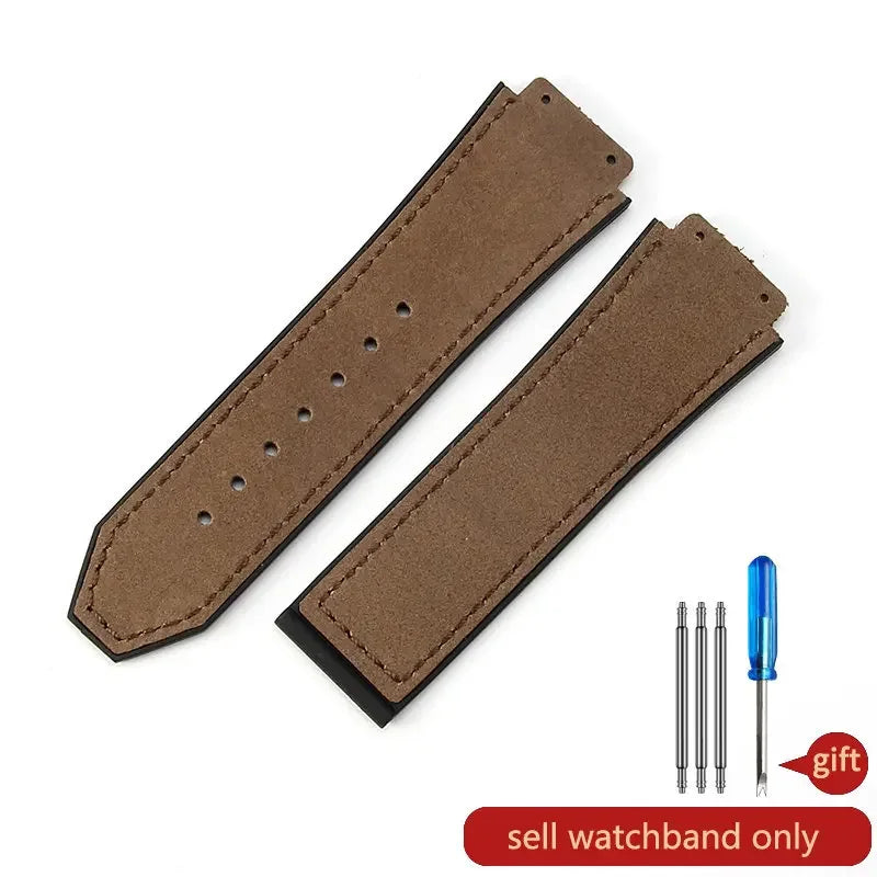Hublot Yubo Leather & Silicone Hybrid Watch Strap 26×19mm