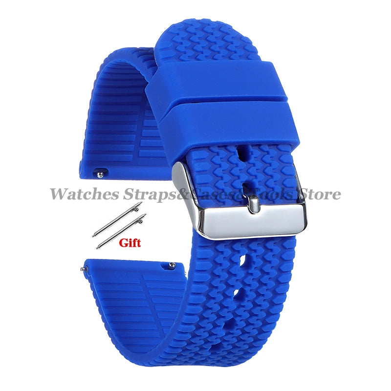 Soft Silicone Rubber Watch Band 18–24mm for Omega & Huawei (Quick