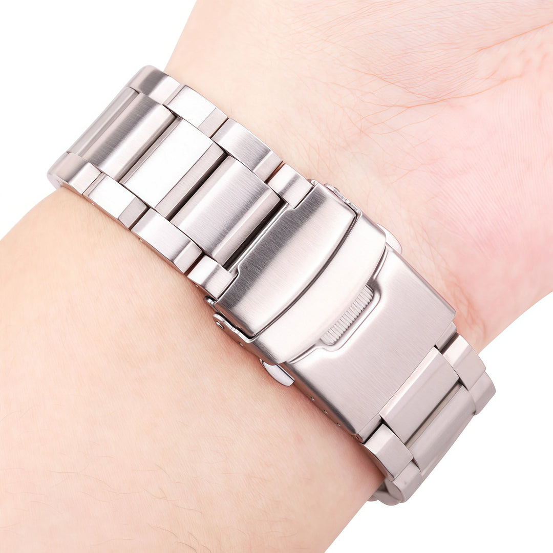 Stainless Steel Watch Strap 18–24mm Blue/Black/Gold