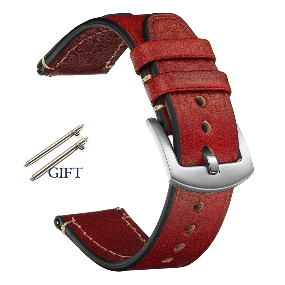 Retro Genuine Leather Watch Strap – 18-22mm for Seiko SNXS79 & Rolex Oyster