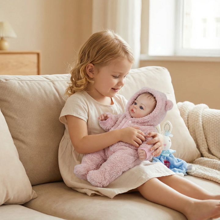 NPK 18inch Newborn Baby Doll Meadow Two Versions Lifelike Cuddly with 3D Skin Painting Multiple Layers Visible Veins Collectible