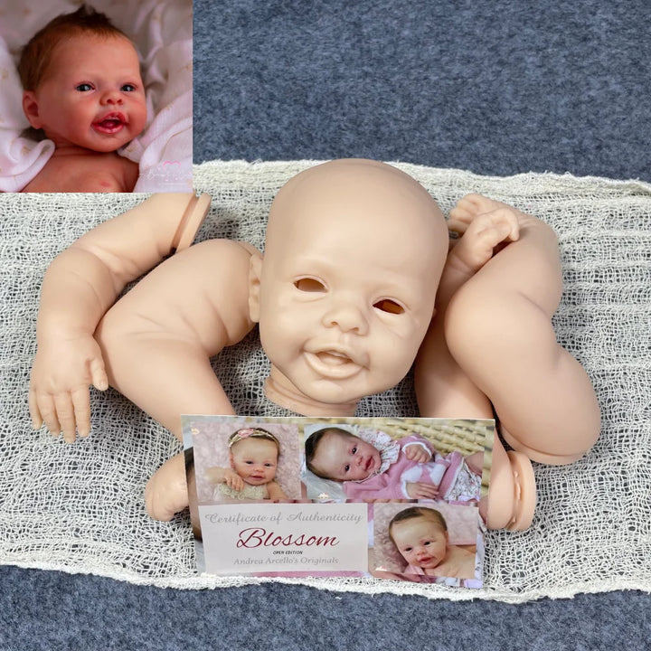 17″ Blossom Unpainted Reborn Doll Kit – Name Engraved Neck with Cloth Body