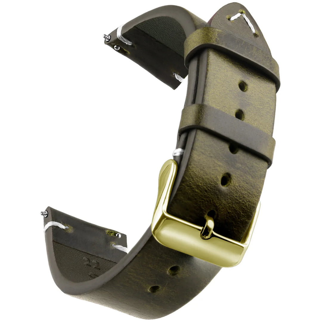 Wax Genuine Leather Watch Band 18–24mm