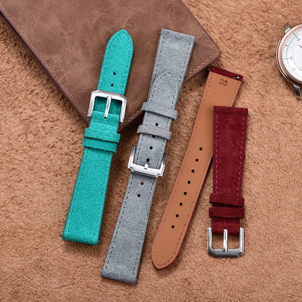 NATOBELT 18–22mm Classic Suede Leather Watch Strap – Vintage Quick Release Band