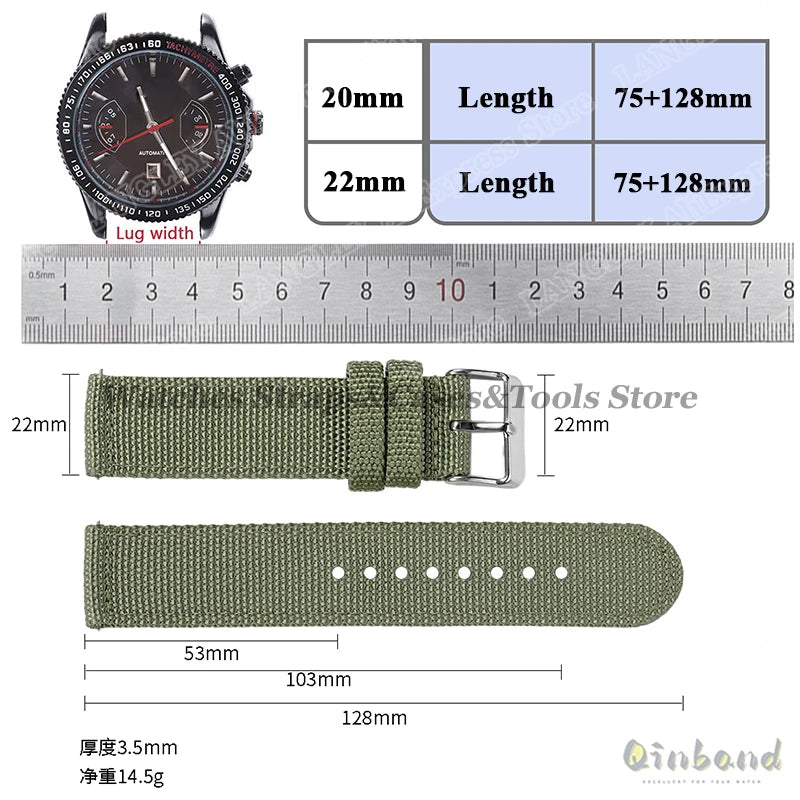 18mm 20mm 22mm 24mm Nylon Canvas Watchband Strap Woven Soft Belt for Omega Bracelet for Men Women Sport Quick Release Wrist Band
