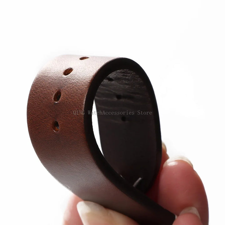 Title: Vintage Oil Wax Leather Watch Band 18–22mm (Quick Release, Unisex)