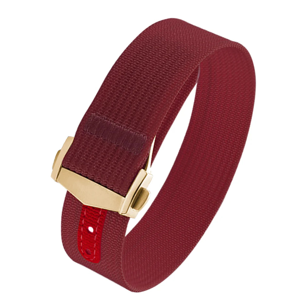 JUELONG Canvas Sailcloth Watch Strap 18mm 20mm 22mm Rubber Hole Sport Waterproof Folding Buckle Watchband For Omega Swatch Moon