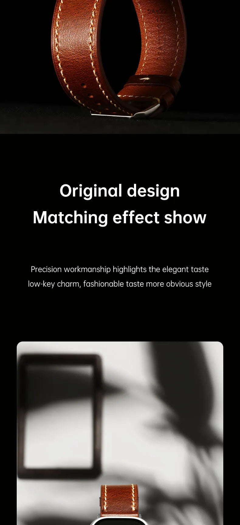 Apple Watch Luxury Cow Leather Strap For Ultra 2 49mm Band Series 9 8 7 6 5 SE 45mm 44mm 41mm 40mm Handmade Watchbands