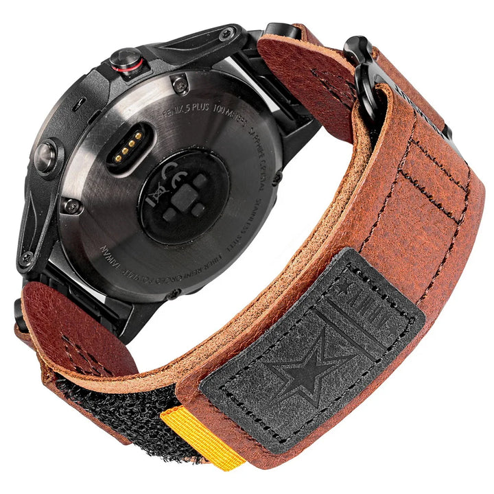 For Garmin Watch Band Leather Quickfit 20 22 26mm Retro Cowhide Straps Compatible Fenix Tactix Epix Instinct Quatix