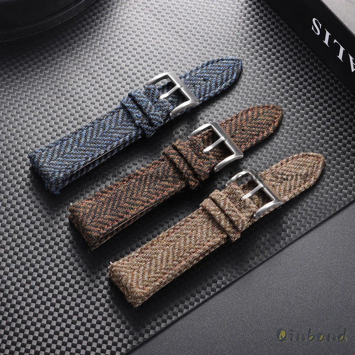 Tweed Sailcloth Watch Band Strap 18mm 20mm 22mm for Omega for Seiko Quick Release Weave Bracelet for Men Women Watch Accessories