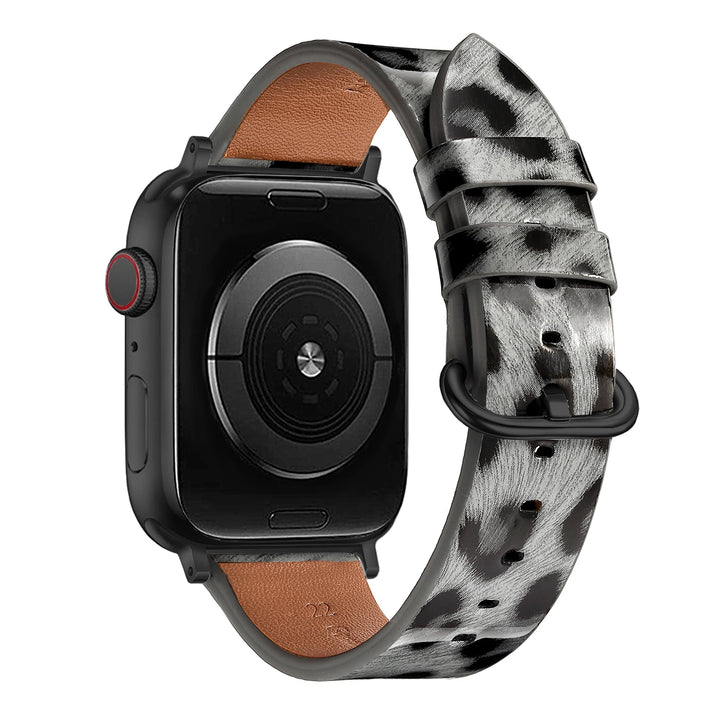 Leopard Leather Apple Watch Band for Women 38–49mm