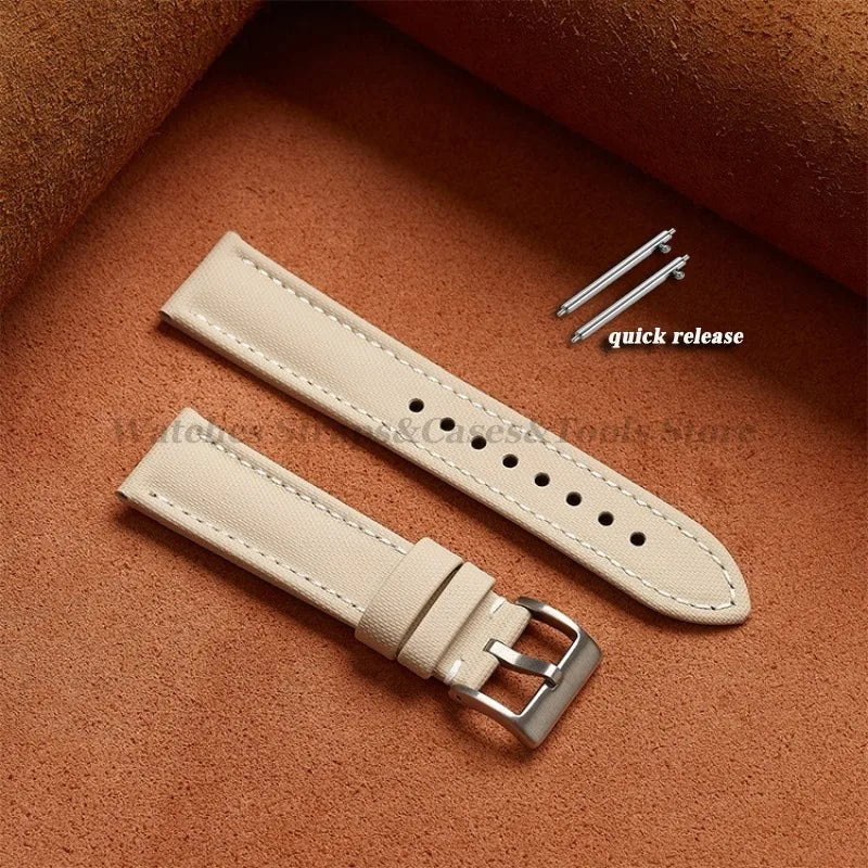 18mm 19mm 20mm 21mm 22mm Premium Sailcloth Watch Band for Omega for Seiko Divers Stitching Quick Release Army Green Sport Straps