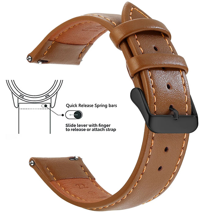 Samco Genuine Leather Watch Band 18–22mm (Quick Release)