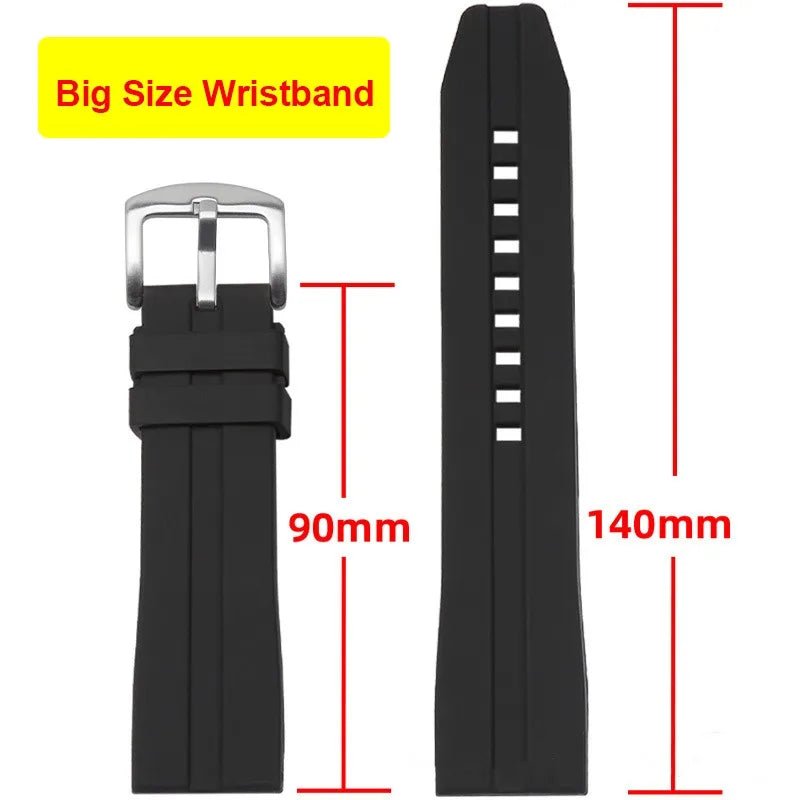 Long Silicone Watch Strap – 20/22mm, Sport Band for Samsung, Huawei, Seiko