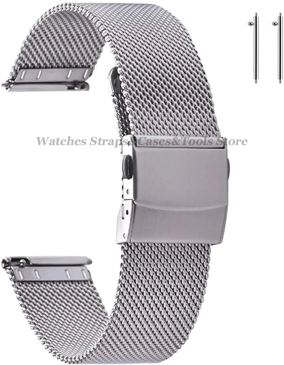 Stainless Steel Milanese Mesh Watch Strap – 12–24mm