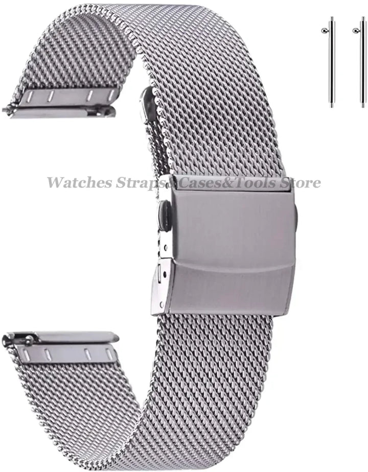 Stainless Steel Milanese Mesh Watch Strap – 12–24mm