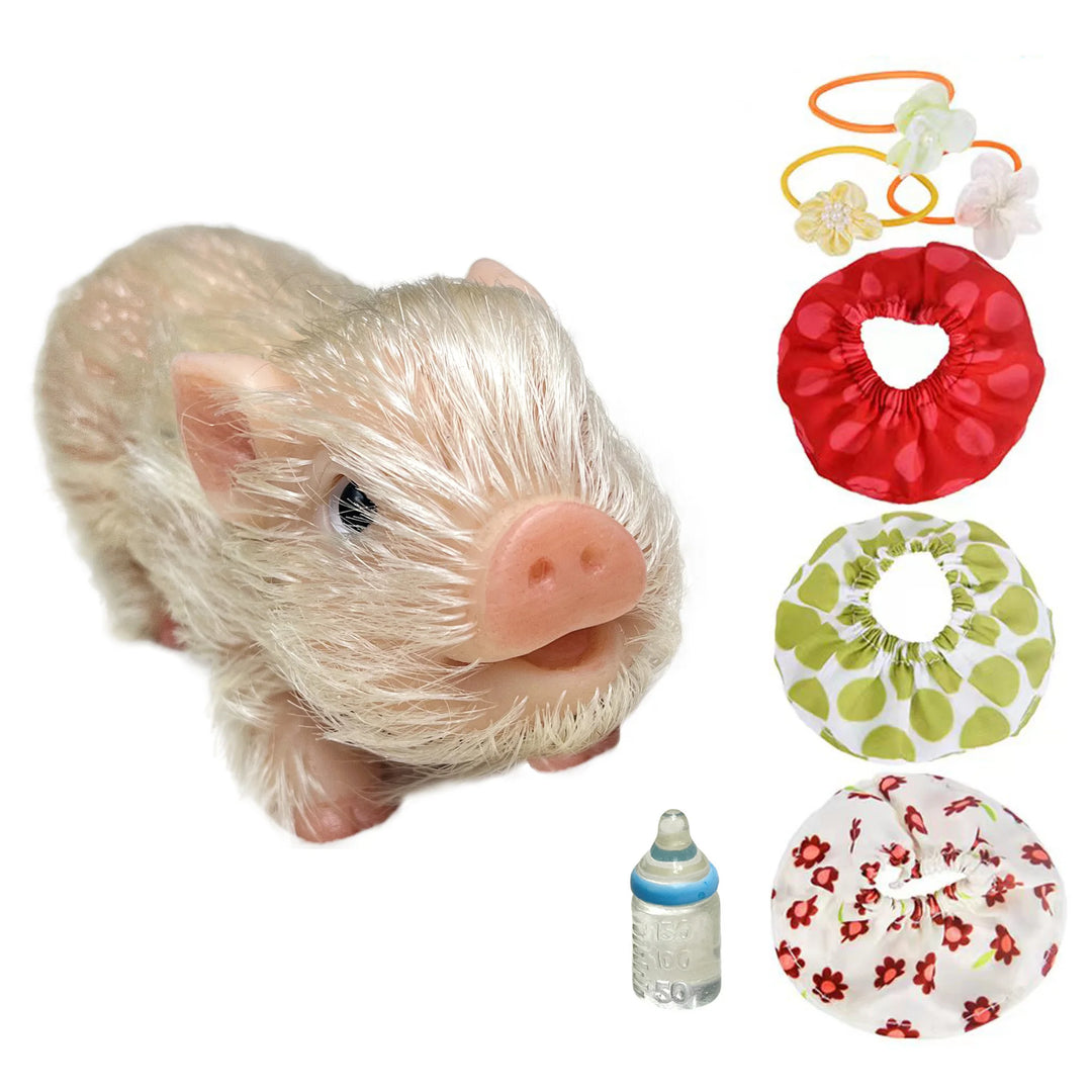 12 cm Mini Silicone Reborn Piglet Doll + 3 Outfits
