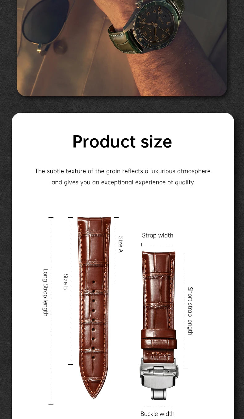 MAIKES Calf Leather Watch Strap Quick Release Bracelet For Longines Omega IWC Watchbands 20mm 21mm 22mm Watch Band