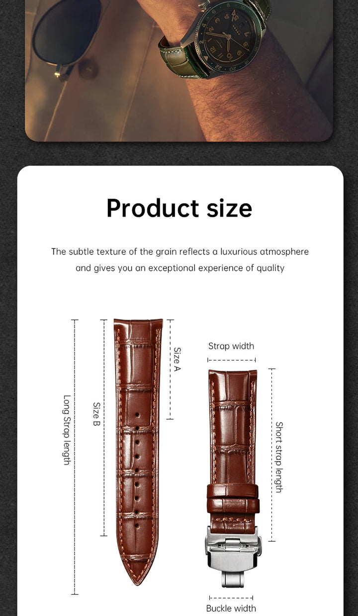 MAIKES Calf Leather Watch Strap Quick Release Bracelet For Longines Omega IWC Watchbands 20mm 21mm 22mm Watch Band