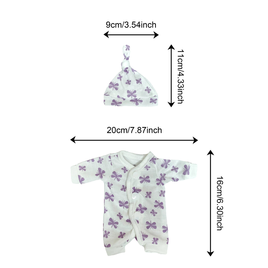 4‑Style Romper Outfits for 8–9″ Newborn Dolls