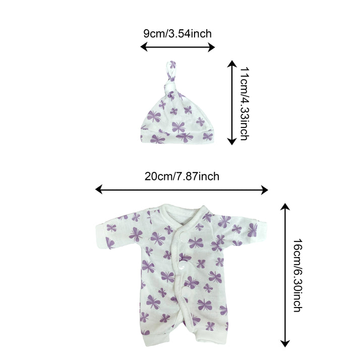 4‑Style Romper Outfits for 8–9″ Newborn Dolls