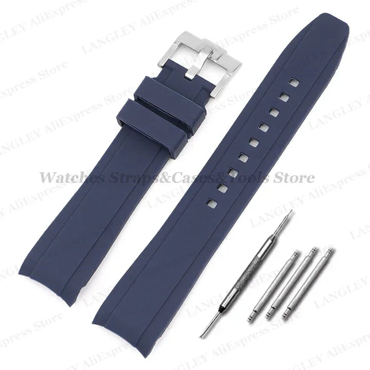 Soft Silicone Watch Strap for Omega for Swatch for MoonSwatch Band Men Women Curved End Diving Rubber Sport Watch Bracelet 20mm
