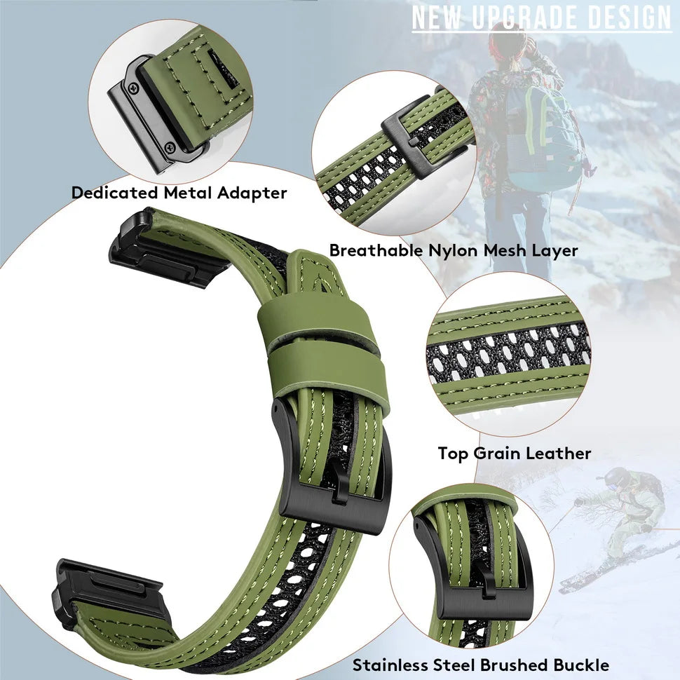 HEMSUT Nylon QuickFit Watch Strap – 20/22/26mm for Garmin Fenix, Tactix, MARQ, Quatix