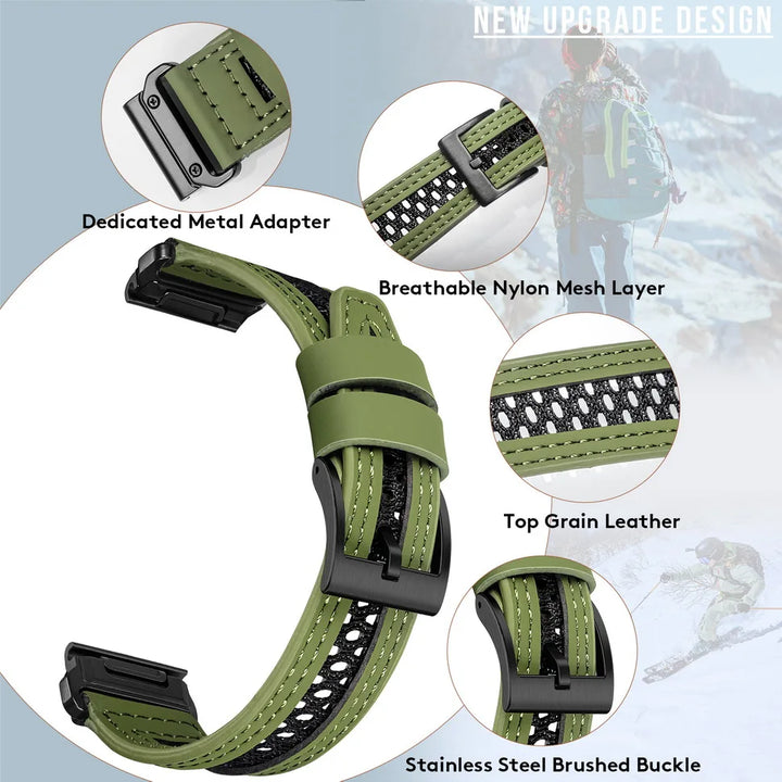 HEMSUT Nylon QuickFit Watch Strap – 20/22/26mm for Garmin Fenix, Tactix, MARQ, Quatix