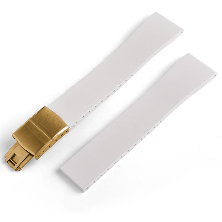JUELONG CTS FKM Rubber Watch Strap 16–22mm Quick Release with Gold