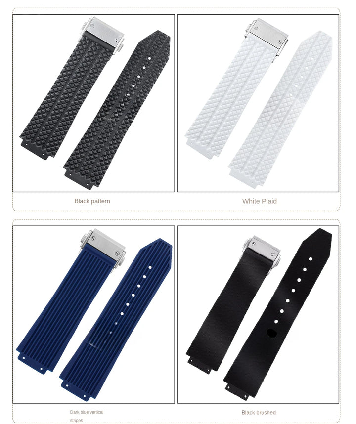 Silicone Rubber Watch Strap for Hublot (26×19mm, 24×17mm)