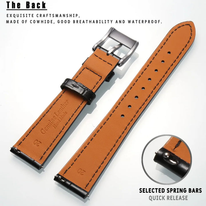 HEMSUT High Quality Genuine Leather Watch Band Quick Release Handmade Cowhide Straps For Men 18MM 20MM 21MM 22MM
