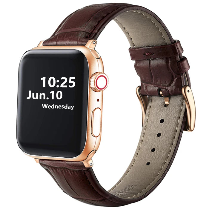 Leather Apple Watch Band (38/42mm, Series 3–6/SE Compatible)