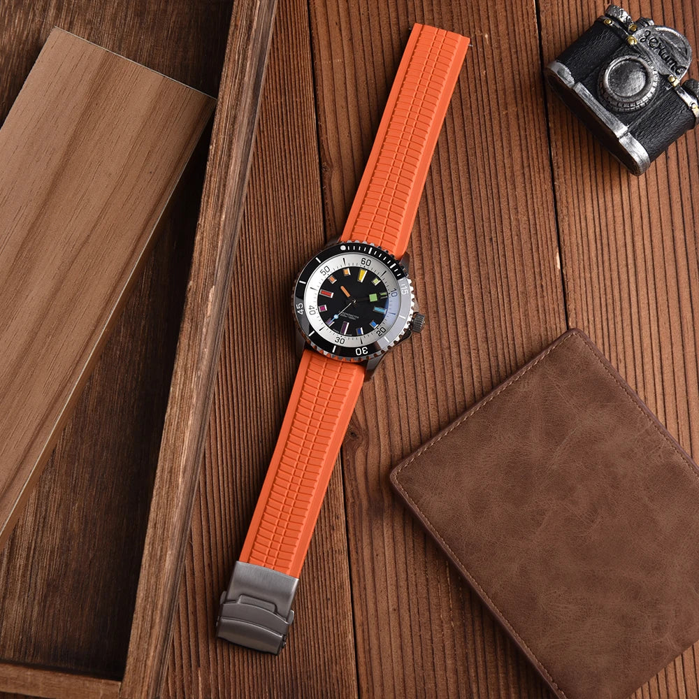 NATOBELT CTS FKM Rubber Watch Strap – 20–24mm Quick Release Butterfly Buckle for Patek Philippe