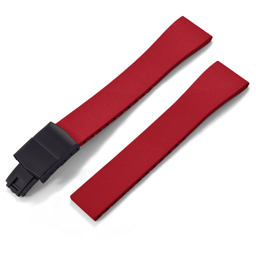 JUELONG FKM CTS Rubber Strap Quick Release Butterfly Black Buckle 16mm 18mm 19mm 20mm 21mm 22mm CTS Rubber WatchBand Cut to Size