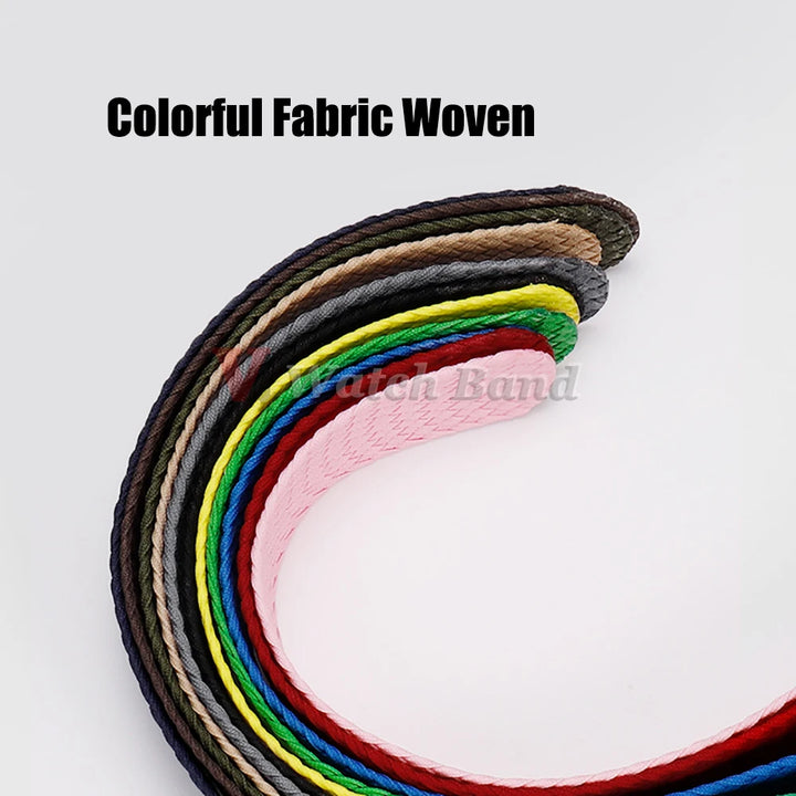 Perlon Woven Nylon Watch Strap (14–22mm)