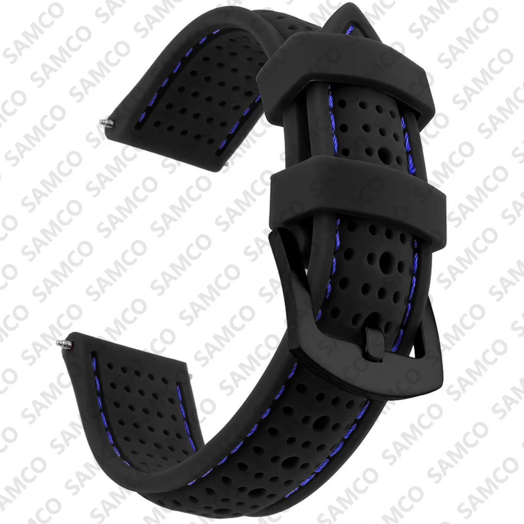Silicone Rubber Watch Band 18–26mm (Soft & Comfortable Replacement Strap)