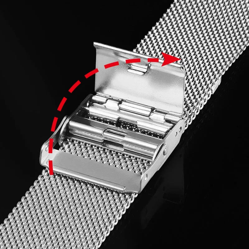 0.6mm Milanese Mesh Watch Strap – 12–24mm for Seiko & DW