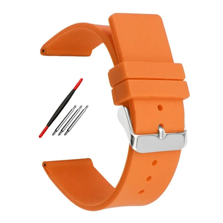 Silicone Watch Strap – 12–24mm, Soft Rubber for Seiko & Huawei GT Series