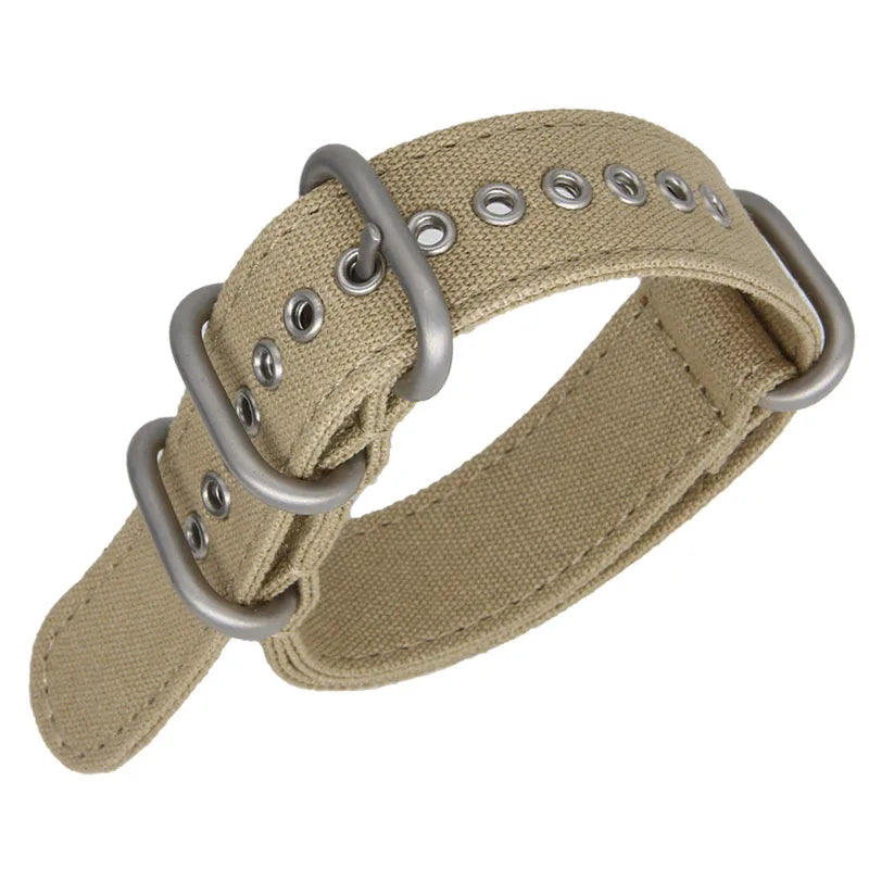 Nylon Canvas Watch Strap with Ring Buckle (18/20/22mm)
