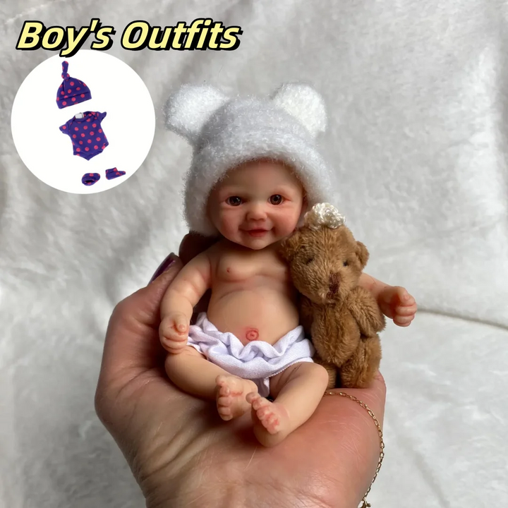 14–15 cm Cuddly Mini Palm Silicone Reborn Doll