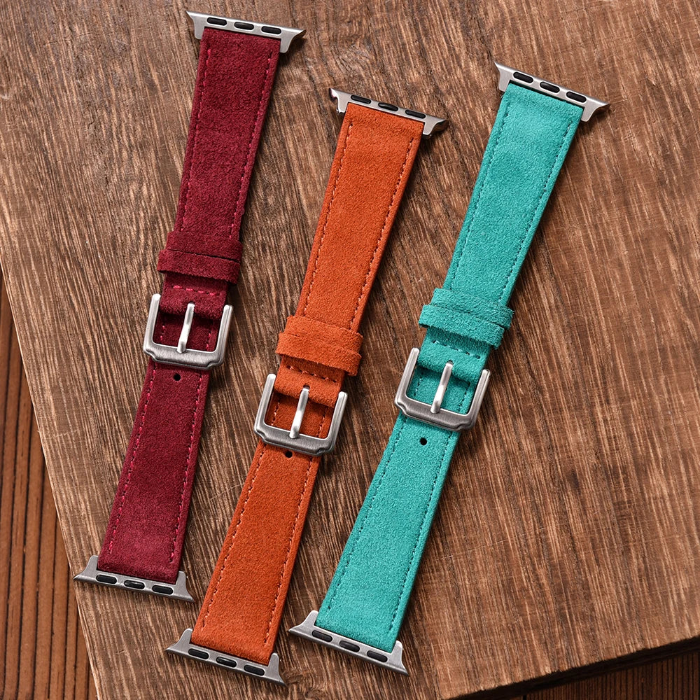 Soft Suede Leather Strap For Apple Watch Band 10 42 46mm 38 44mm 40mm 45mm 49mm for iWatch Series Ultra 2 9 8 7 6 SE 5 Wristband