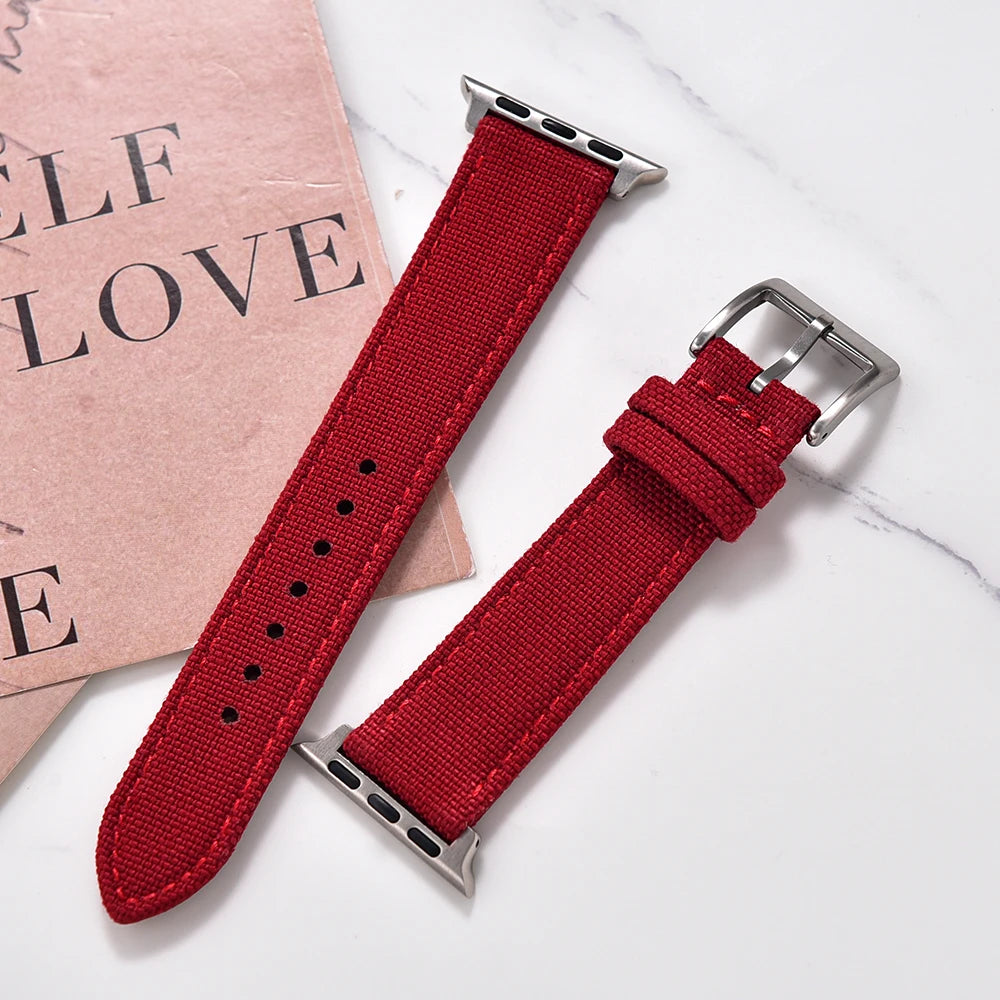 Apple Sailcloth Leather Band